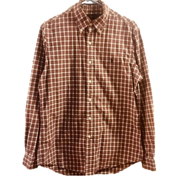 Ralph Lauren Men Red White Green Plaid Button Down - Picture 1 of 6